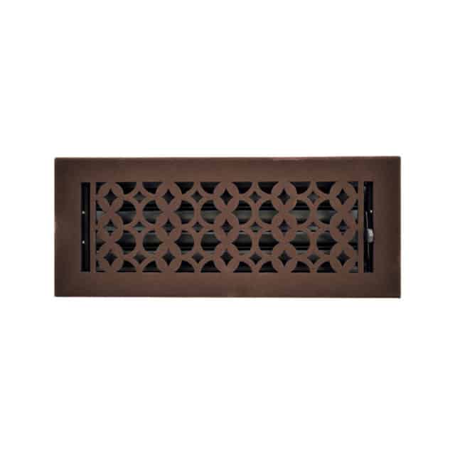 Cast Iron Floor Vent Cover / Register Size: 4” X 12” With Damper Top Faceplate Outer Size 5-1/2" X 14", Thickness 5 Mm, Handcrafted Tudor Mushroom Design (VR100)