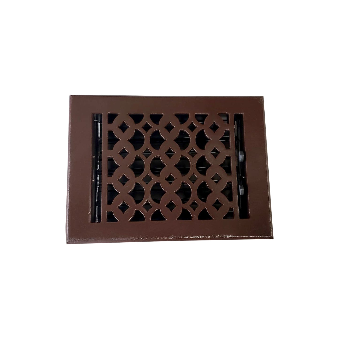 Cast Iron Floor Vent Cover / Register Size: 6” X 8” With Damper Top Faceplate Outer Size 7-1/4" x 9-3/4", Thickness 5 mm Handcrafted Tudor Mushroom Design (VR 100)