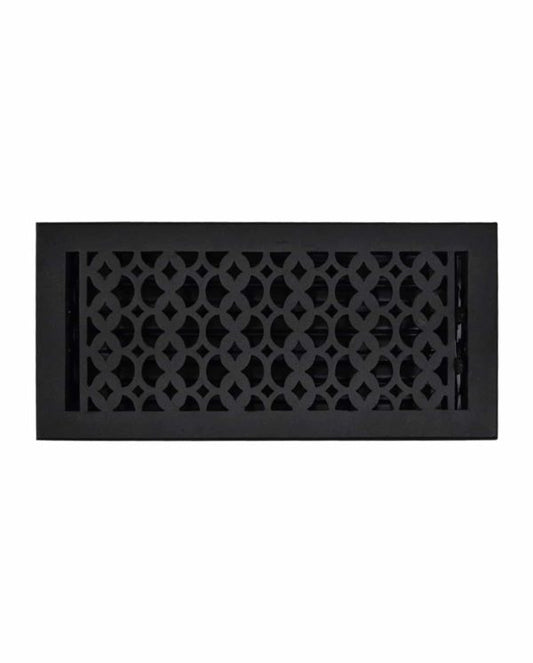 Cast Iron Floor Vent Cover / Register Size: 6” X 16” With Damper Top Faceplate Outer Size 7-3/4" X 16-1/4", Thickness 5 Mm, Handcrafted Tudor Mushroom Design (VR100)