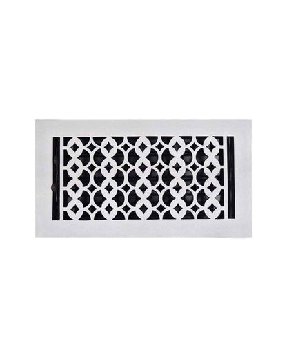 Cast Iron Floor Vent Cover / Register Size: 6” X 12” With Damper Top Faceplate Outer Size 7-1/4" X 14", Thickness 5 Mm, Handcrafted Tudor Mushroom Design (VR100)