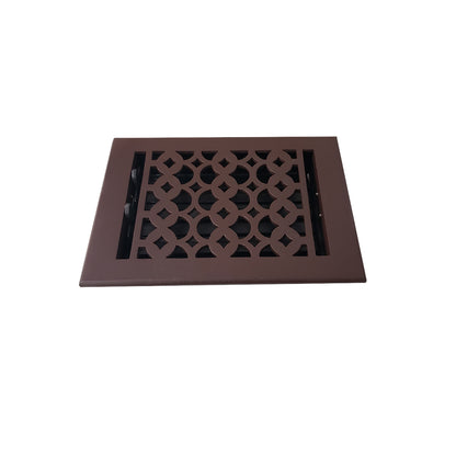 Cast Iron Floor Vent Cover / Register Size: 8” X 8” With Damper Top Faceplate Outer Size 9-1/2" X 10", Thickness 5 Mm, Handcrafted Tudor Mushroom Design (VR100)