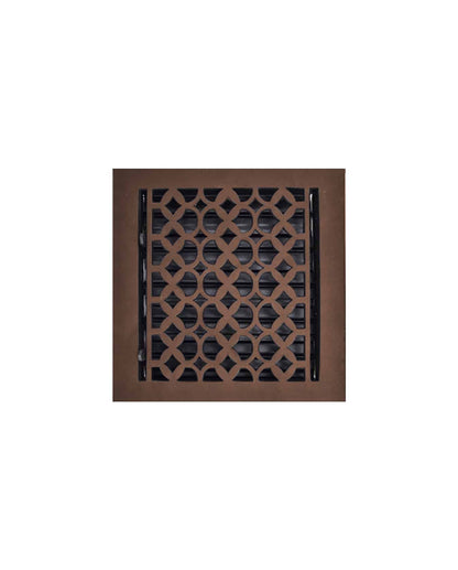 Cast Iron Floor Vent Cover / Register Size: 9” X 9” With Damper Top Faceplate Outer Size 10-1/2" X 11-1/2", Thickness 5 Mm, Handcrafted Tudor Mushroom Design (VR100)