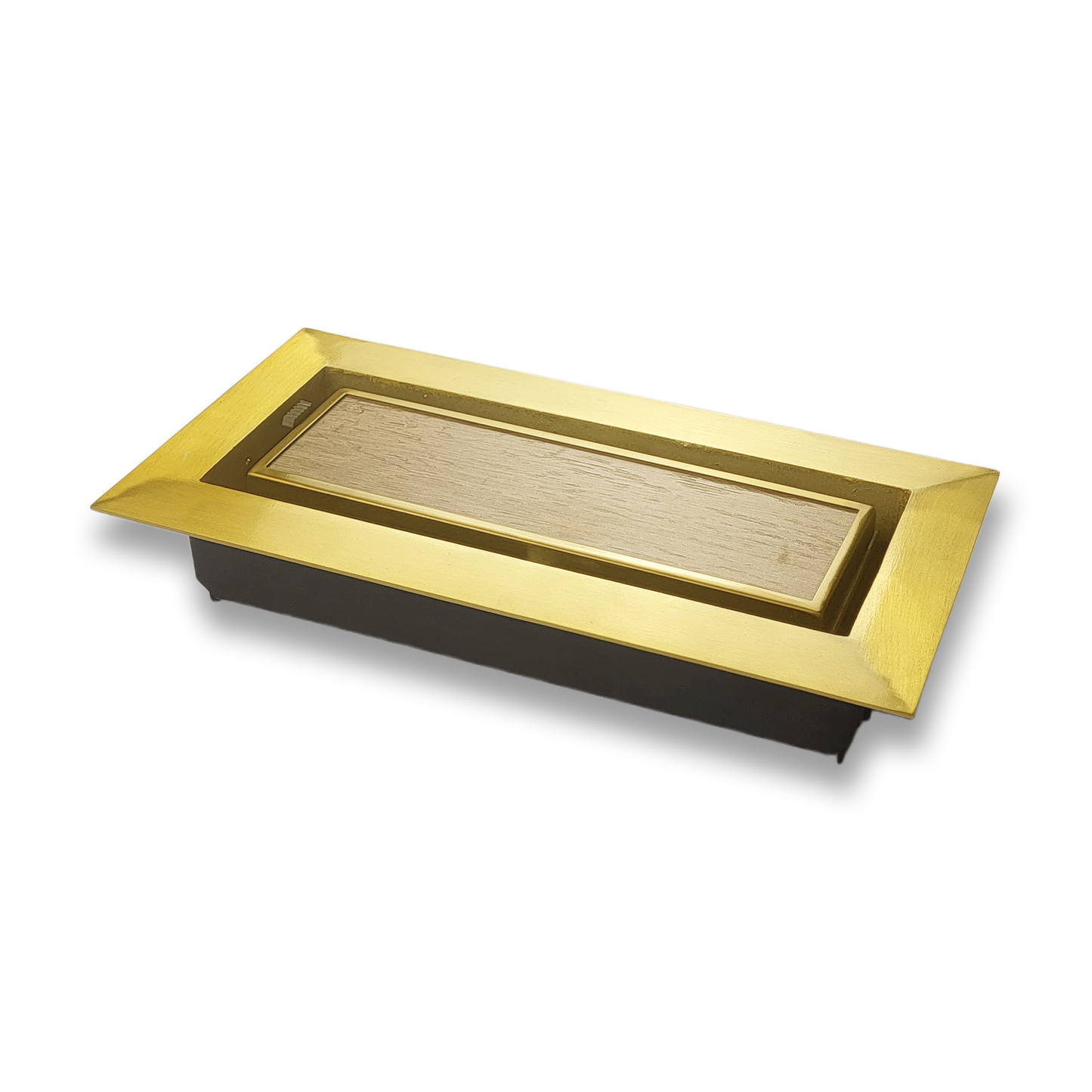 Match The Floor Flush Mount Floor Registers/Vent Cover 4" X 10" with Damper. Faceplate Size: 5.5" × 11.5". High-Quality Metal Cast Aluminum - Gold