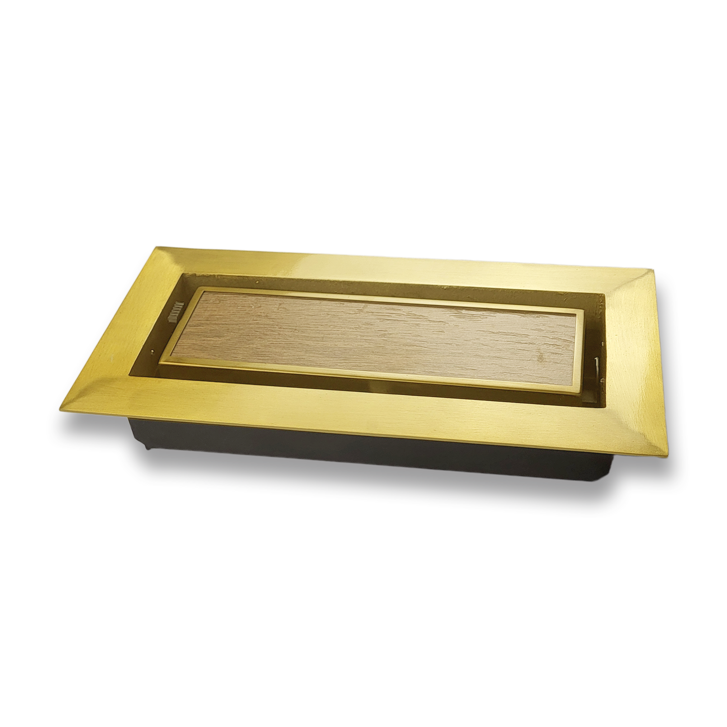 Match The Floor Flush Mount Floor Registers/Vent Cover 4" X 10" with Damper. Faceplate Size: 5.5" × 11.5". High-Quality Metal Cast Aluminum - Gold