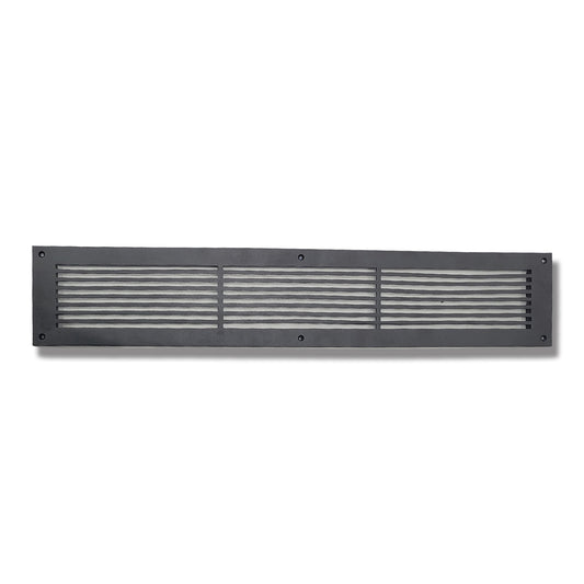 Air Return Grill 4" X 30" Top Faceplate Size 6" X 32" HVAC Duct Cover Decorative High-Quality Metal – Cast Aluminum Powder Coated Re-Paintable For Walls, Ceilings, And Floors Without Damper – Linear Design (VR 109)