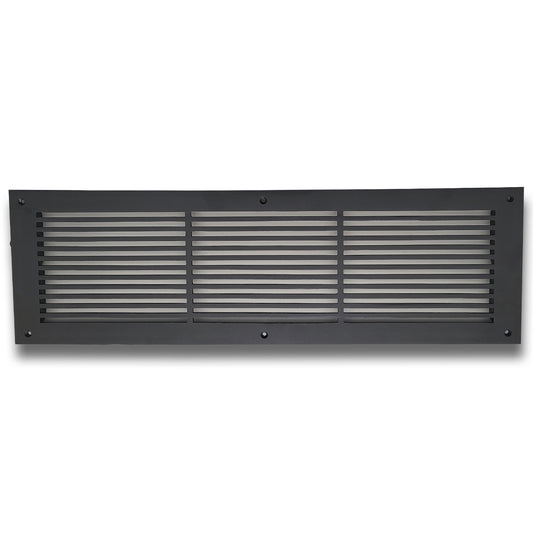 Air Return Grill 6" X 24" Top Faceplate Size 8" X 26" HVAC Duct Cover Decorative High-Quality Metal – Cast Aluminum Powder Coated Re-Paintable For Walls, Ceilings, And Floors Without Damper – Linear Design (VR 109)