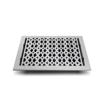 Cast Aluminum Floor Vent Cover / Register Size: 10” X 14” With Damper Top Faceplate Outer Size 11" X 15-1/2" Thickness 5 Mm, Handcrafted Tudor Mushroom Design (VR100)