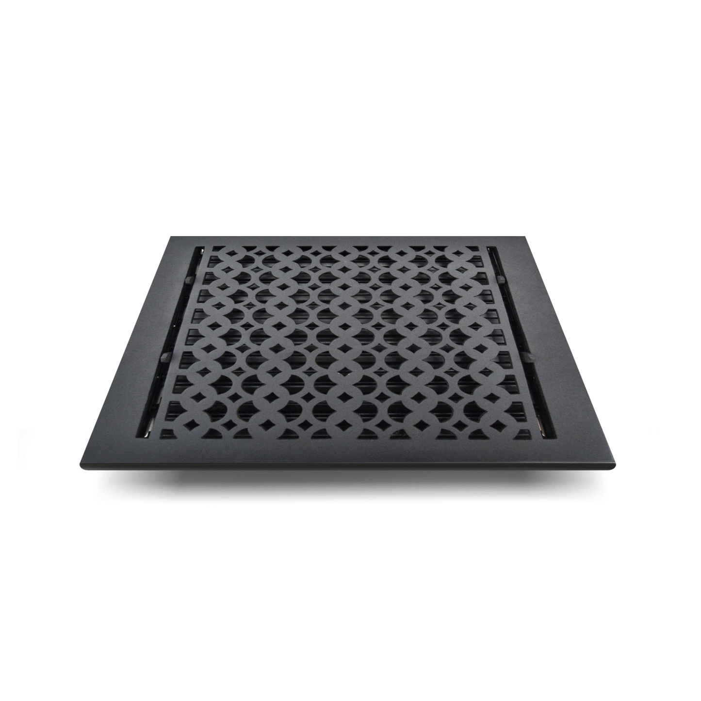 Cast Aluminum Floor Vent Cover / Register Size: 12” X 12” With Damper Top Faceplate Outer Size 11" X 15-1/2", Thickness 5 Mm, Handcrafted Tudor Mushroom Design (VR100)