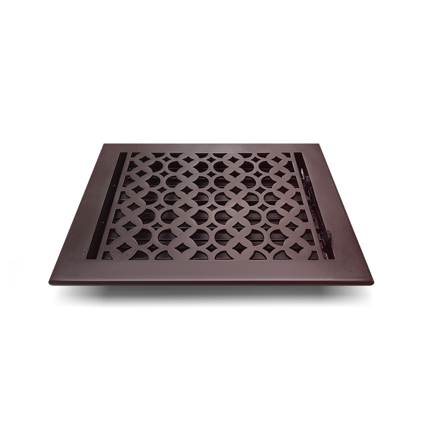 Cast Aluminum Floor Vent Cover / Register Size: 12” X 12” With Damper Top Faceplate Outer Size 11" X 15-1/2", Thickness 5 Mm, Handcrafted Tudor Mushroom Design (VR100)