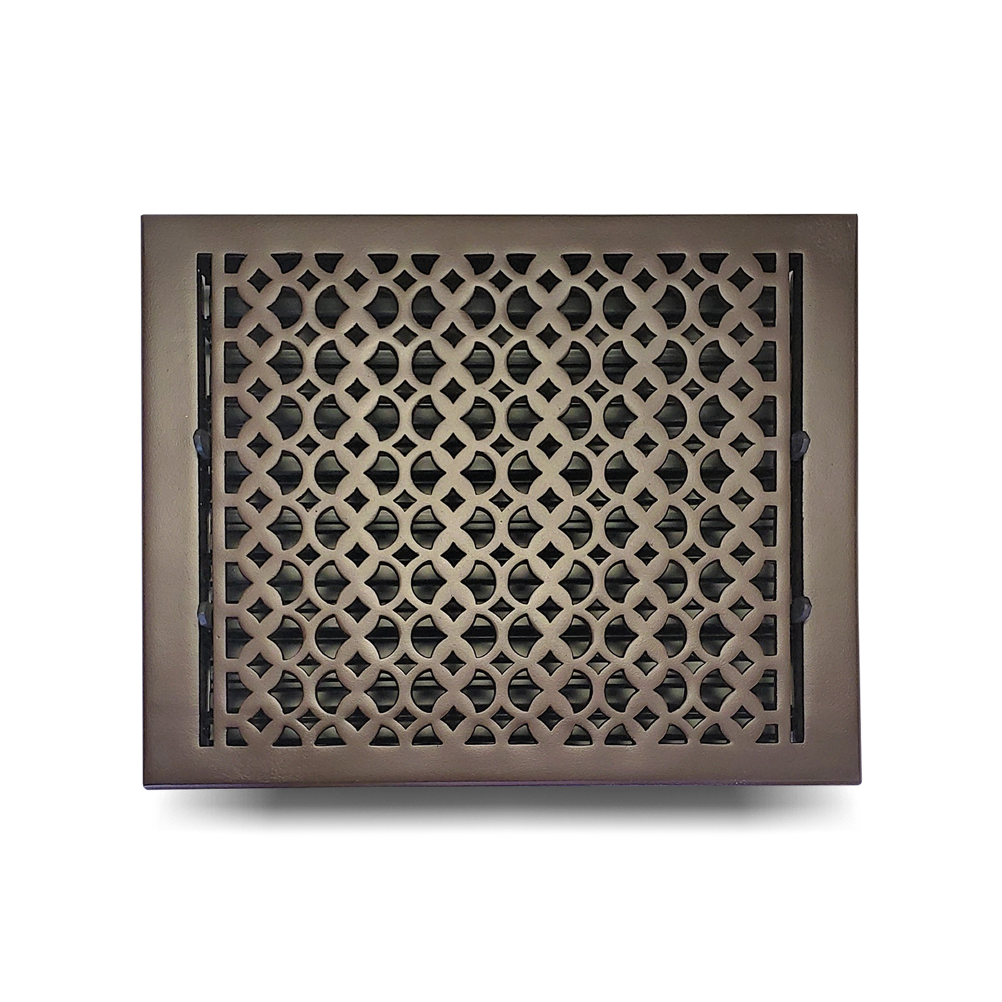 Cast Aluminum Floor Vent Cover / Register Size: 12” X 14” With Damper Top Faceplate Outer Size 13-1/4" X 15-3/4", Thickness 5 Mm, Handcrafted Tudor Mushroom Design (VR100)