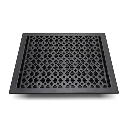 Cast Aluminum Floor Vent Cover / Register Size: 12” X 16” With Damper Top Faceplate Outer Size 13-1/2" X 18", Thickness 5 Mm, Handcrafted Tudor Mushroom Design (VR100)