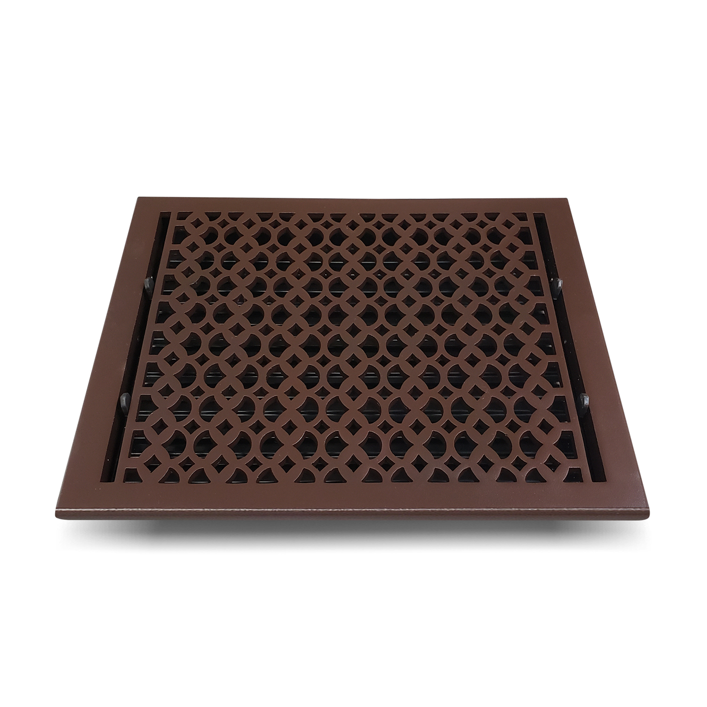 Cast Aluminum Floor Vent Cover / Register Size: 12” X 16” With Damper Top Faceplate Outer Size 13-1/2" X 18", Thickness 5 Mm, Handcrafted Tudor Mushroom Design (VR100)