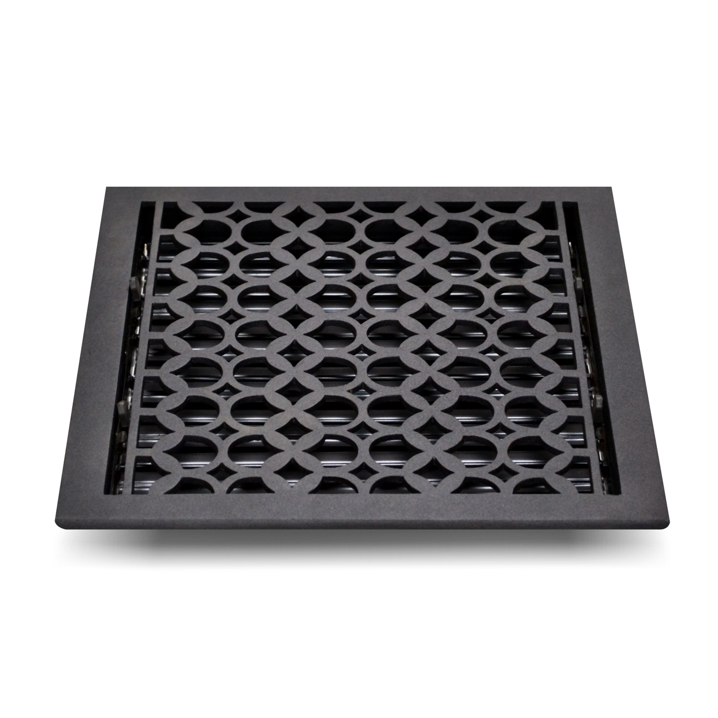 Cast Aluminum Floor Vent Cover / Register Size: 13” X 13” With Damper Top Faceplate Outer Size 14-1/2" X 15-1/4", Thickness 5 Mm, Handcrafted Tudor Mushroom Design (VR100)