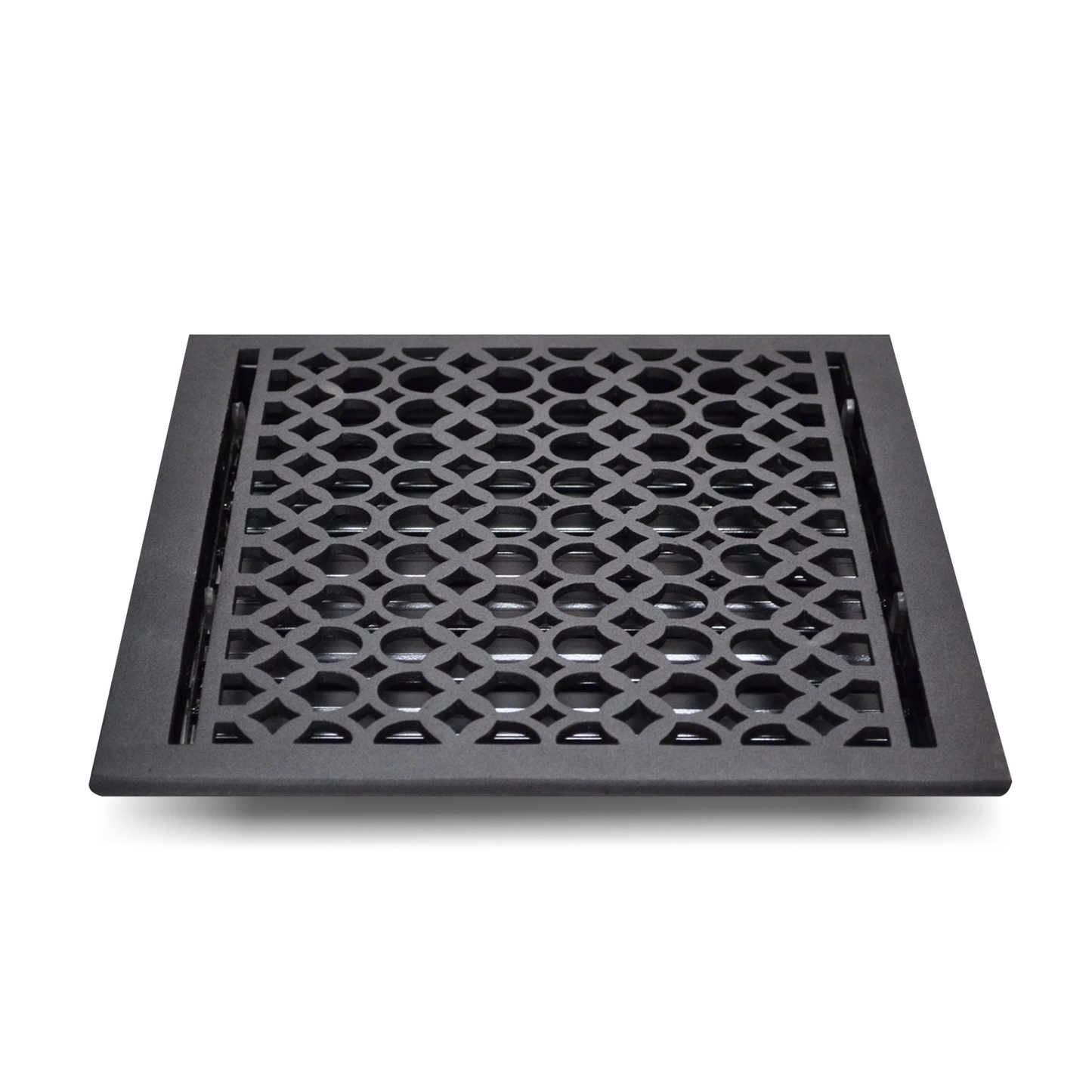 Cast Aluminum Floor Vent Cover / Register Size: 14” X 14” With Damper Top Faceplate Outer Size 14-1/4" X 15", Thickness 5 Mm, Handcrafted Tudor Mushroom Design (VR100)