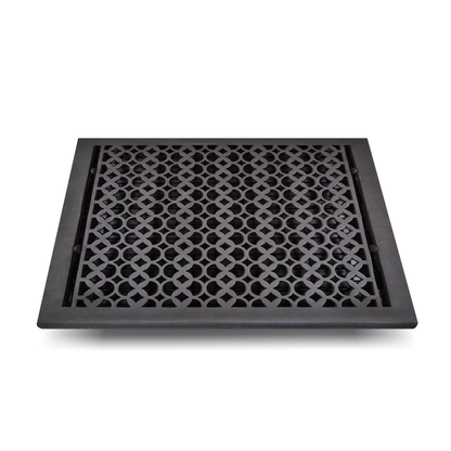 Cast Aluminum Floor Vent Cover / Register Size: 14” X 16” With Damper Top Faceplate Outer Size 16" X 15-1/2", Thickness 5 Mm, Handcrafted Tudor Mushroom Design (VR100)