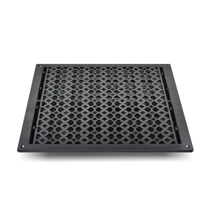 Cast Aluminum Floor Vent Cover / Register Size: 16” X 16” With Damper Top Faceplate Outer Size 17-1/2" X 18", Thickness 5 Mm, Handcrafted Tudor Mushroom Design (VR100)