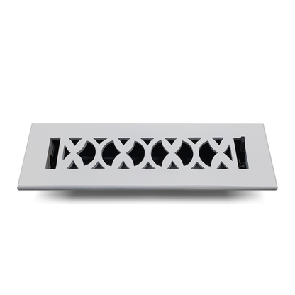 Cast Aluminum Floor Vent Cover / Register Size: 2” X 10” With Damper Top Faceplate Outer Size 4” X 12”, Thickness 5 mm Handcrafted Tudor Mushroom Design (VR 100)