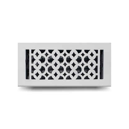 Cast Aluminum Floor Vent Cover / Register Size: 4” X 10” With Damper Top Faceplate Outer Size 6" X 12", Thickness 5 Mm, Handcrafted Tudor Mushroom Design (VR100)