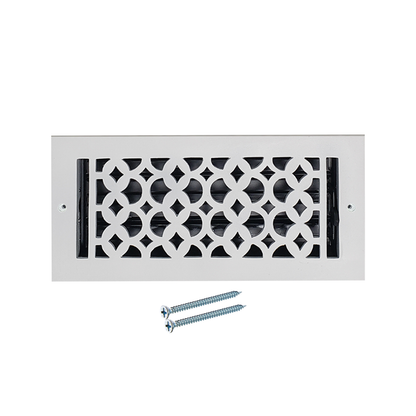 Cast Aluminum Floor Vent Cover / Register Size: 4” X 10” With Damper Top Faceplate Outer Size 6" X 12", Thickness 5 Mm, Handcrafted Tudor Mushroom Design (VR100)