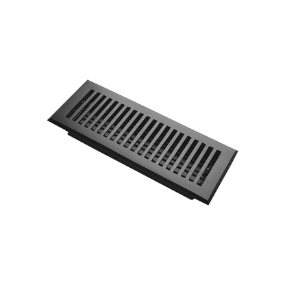 Floor Vent Cover / Register Size: 4” X 12” With Damper Top Faceplate Outer Size 5.6" X 11.6", Thickness 5 Mm, Handcrafted High-Quality Metal – Cast Aluminum Powder Coated Re-Paintable For Floors, Walls, And Ceilings – Modern & Contemporary Design (VR 102)