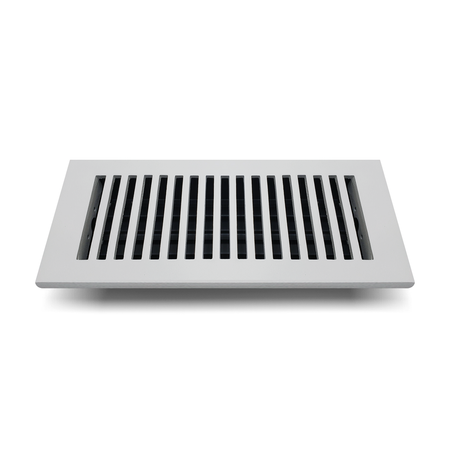 Floor Vent Cover / Register Size: 4” X 12” With Damper Top Faceplate Outer Size 5.6" X 11.6", Thickness 5 Mm, Handcrafted High-Quality Metal – Cast Aluminum Powder Coated Re-Paintable For Floors, Walls, And Ceilings – Modern & Contemporary Design (VR 102)