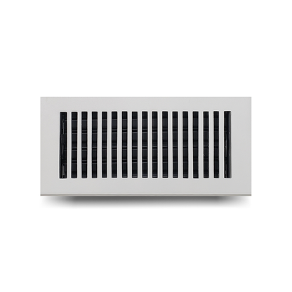 Floor Vent Cover / Register Size: 4” X 12” With Damper Top Faceplate Outer Size 5.6" X 11.6", Thickness 5 Mm, Handcrafted High-Quality Metal – Cast Aluminum Powder Coated Re-Paintable For Floors, Walls, And Ceilings – Modern & Contemporary Design (VR 102)