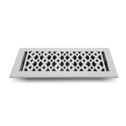 Cast Aluminum Floor Vent Cover / Register Size: 4” X 14” With Damper Top Faceplate Outer Size 5-1/2″ x 15-1/2″, Thickness 5 mm Handcrafted Tudor Mushroom Design (VR 100)