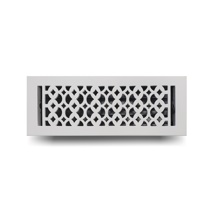 Cast Aluminum Floor Vent Cover / Register Size: 4” X 14” With Damper Top Faceplate Outer Size 5-1/2″ x 15-1/2″, Thickness 5 mm Handcrafted Tudor Mushroom Design (VR 100)