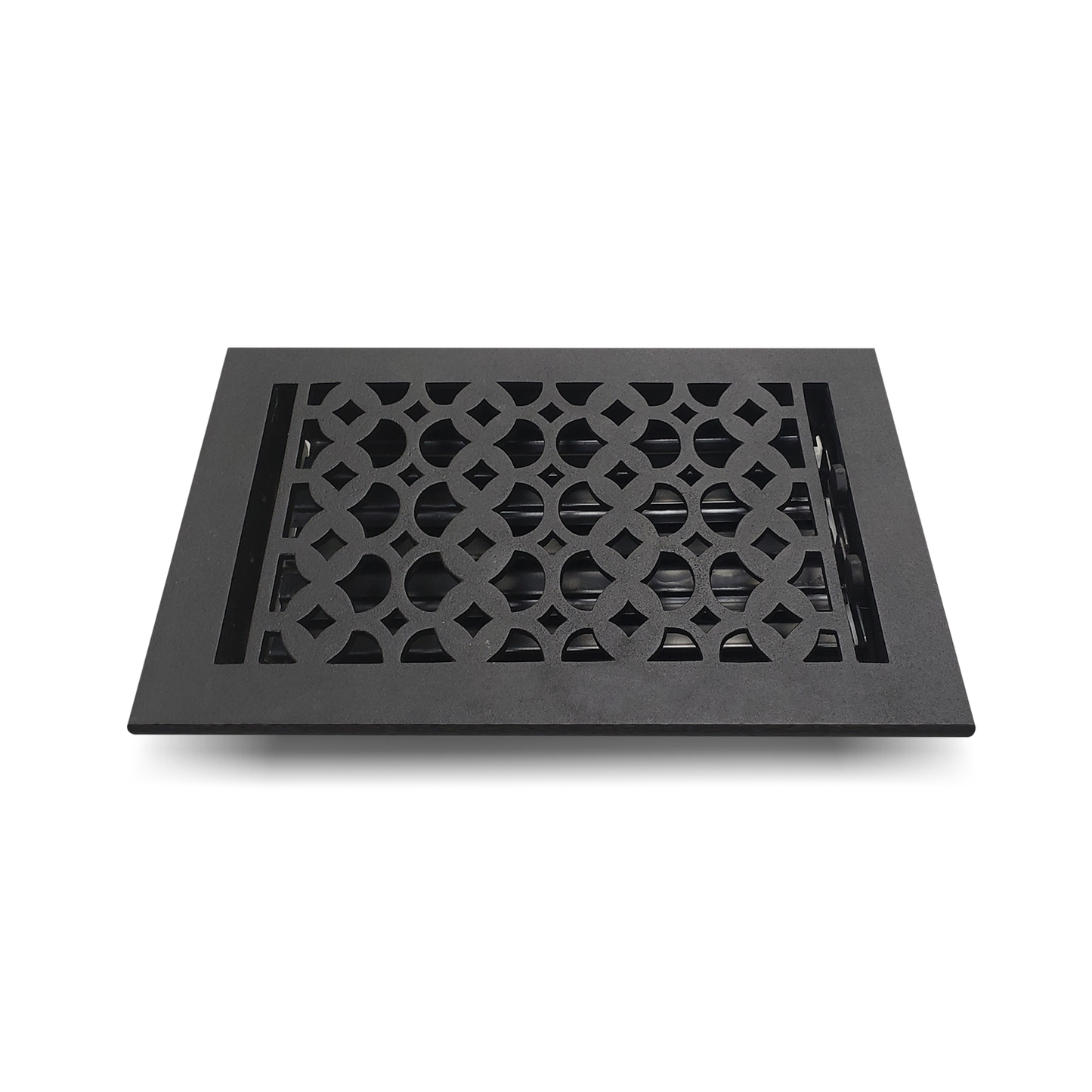 Cast Aluminum Floor Vent Cover / Register Size: 6” X 10” With Damper Top Faceplate Outer Size 7-1/4″ x 11-3/4″, Thickness 5 mm Handcrafted Tudor Mushroom Design (VR 100)