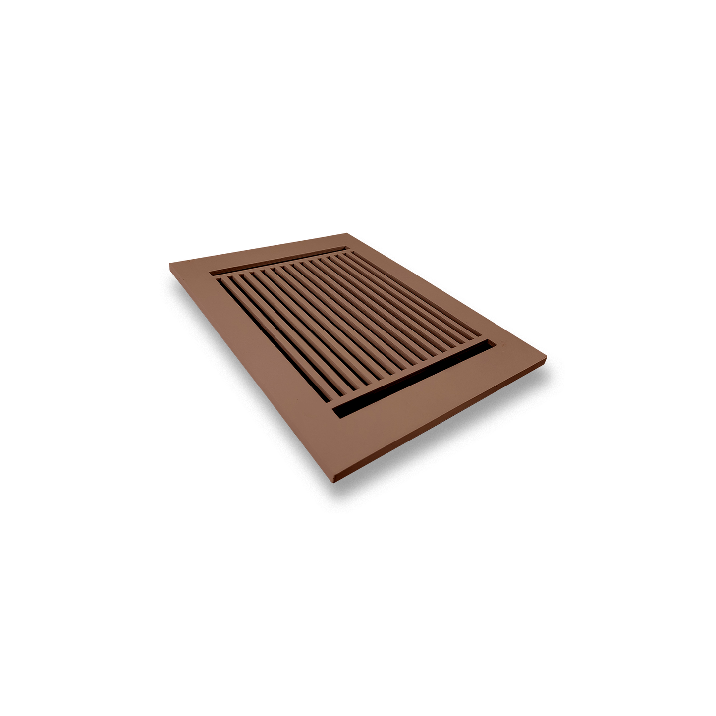 Floor Vent Cover / Register Size: 6” X 10” With Damper Top Faceplate Outer Size 8″ X 12”, Thickness 5 Mm, High-Quality Metal – Cast Aluminum Black Powder Coated Re-Paintable For Floors, Walls, And Ceilings – Modern Linear Design (VR 109)