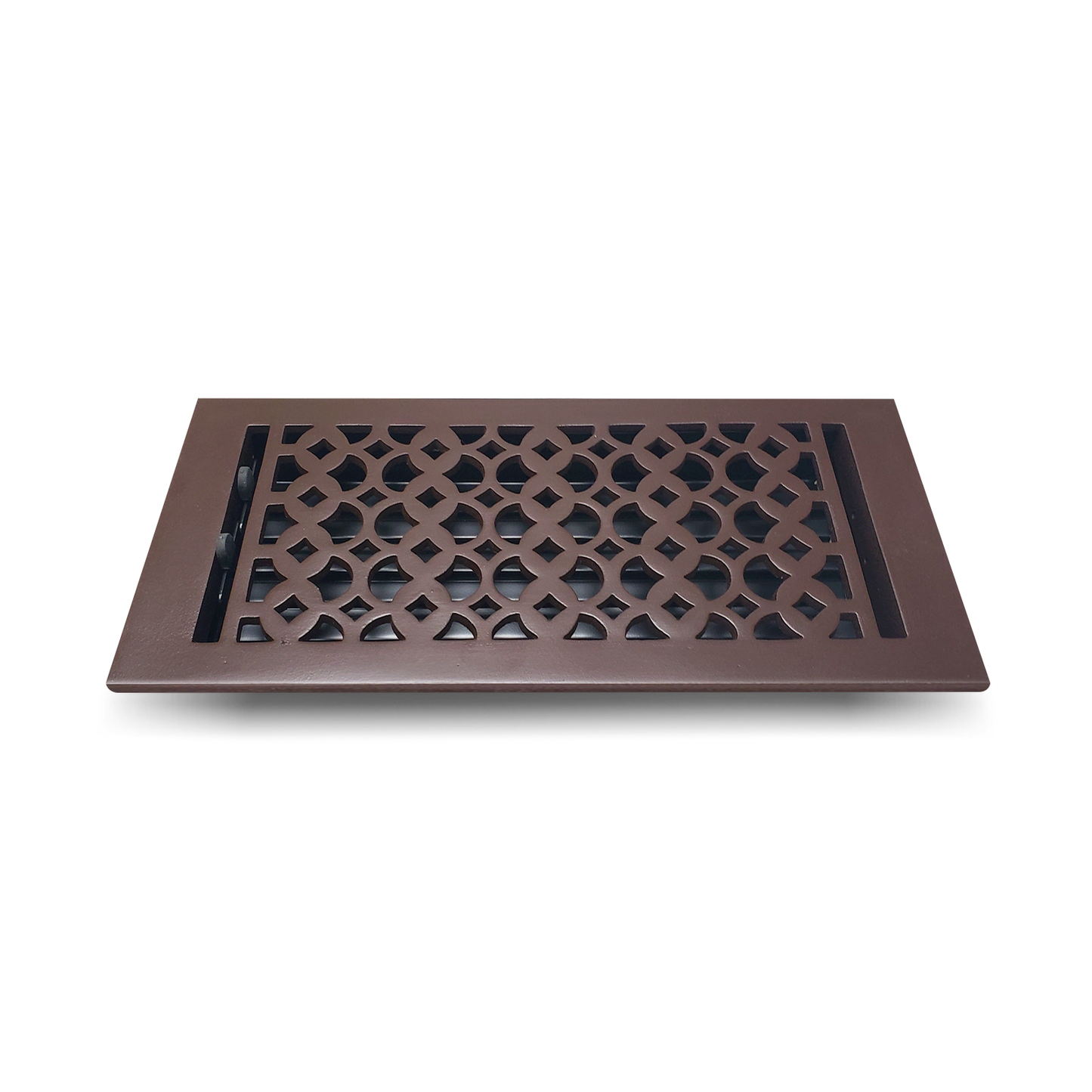 Cast Aluminum Floor Vent Cover / Register Size: 6” X 12” With Damper Top Faceplate Outer Size 7-1/4″ x 14″, Thickness 5 mm Handcrafted Tudor Mushroom Design (VR 100)