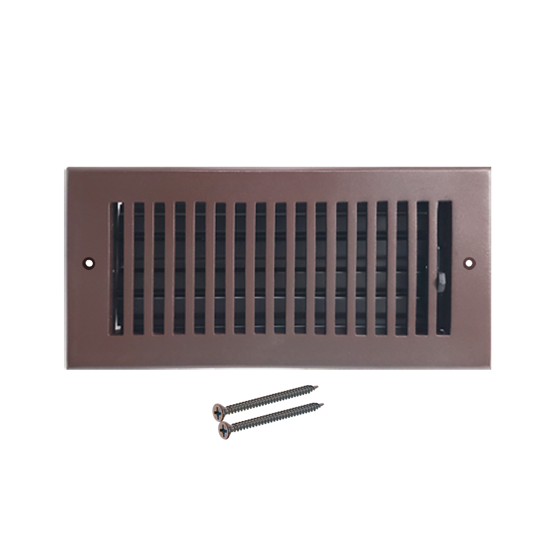 Floor Vent Cover / Register Size: 4” X 12” With Damper Top Faceplate Outer Size 5.6" X 11.6", Thickness 5 Mm, Handcrafted High-Quality Metal – Cast Aluminum Powder Coated Re-Paintable For Floors, Walls, And Ceilings – Modern & Contemporary Design (VR 102)