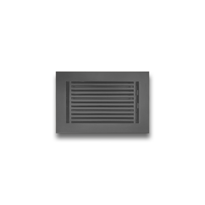 Floor Vent Cover / Register Size: 6” X 10” With Damper Top Faceplate Outer Size 8″ X 12”, Thickness 5 Mm, High-Quality Metal – Cast Aluminum Black Powder Coated Re-Paintable For Floors, Walls, And Ceilings – Modern Linear Design (VR 109)