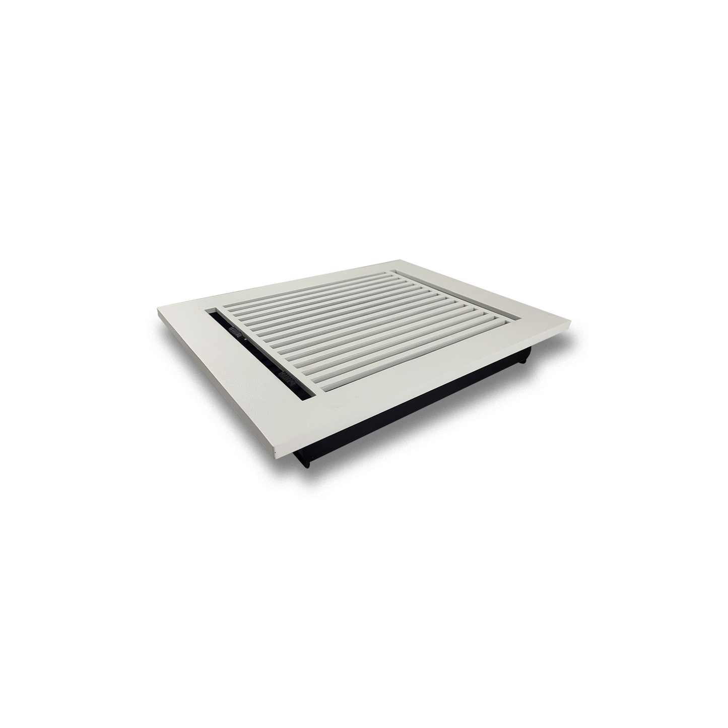 Floor Vent Cover / Register Size: 6” X 10” With Damper Top Faceplate Outer Size 8″ X 12”, Thickness 5 Mm, High-Quality Metal – Cast Aluminum Black Powder Coated Re-Paintable For Floors, Walls, And Ceilings – Modern Linear Design (VR 109)