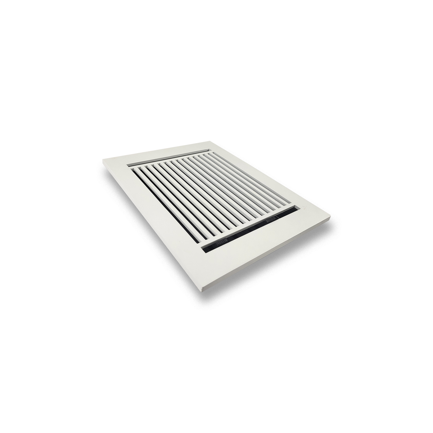 Floor Vent Cover / Register Size: 6” X 10” With Damper Top Faceplate Outer Size 8″ X 12”, Thickness 5 Mm, High-Quality Metal – Cast Aluminum Black Powder Coated Re-Paintable For Floors, Walls, And Ceilings – Modern Linear Design (VR 109)