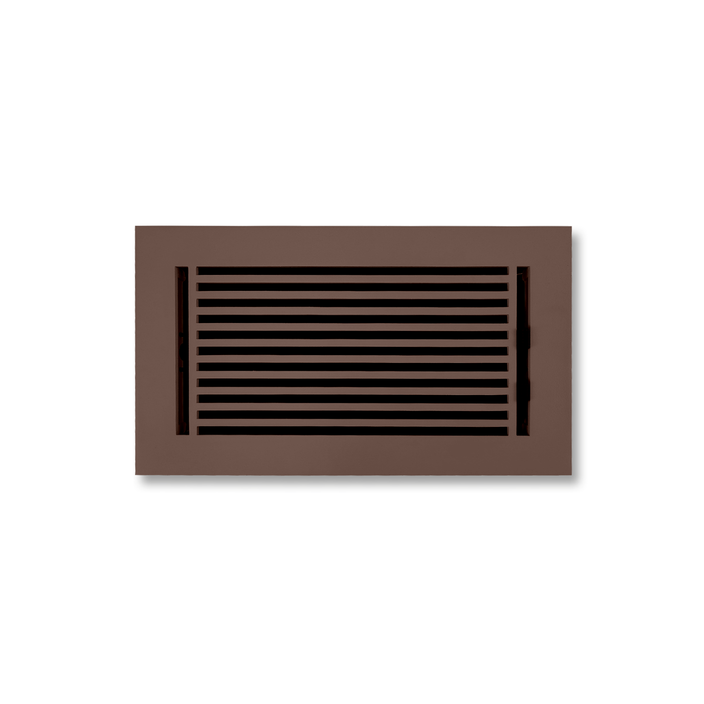 Floor Vent Cover / Register Size: 6” X 12” With Damper Top Faceplate Outer Size 8″ X 14”, Thickness 5 Mm, High-Quality Metal – Cast Aluminum Black Powder Coated Re-Paintable For Floors, Walls, And Ceilings – Modern Linear Design (VR 109)