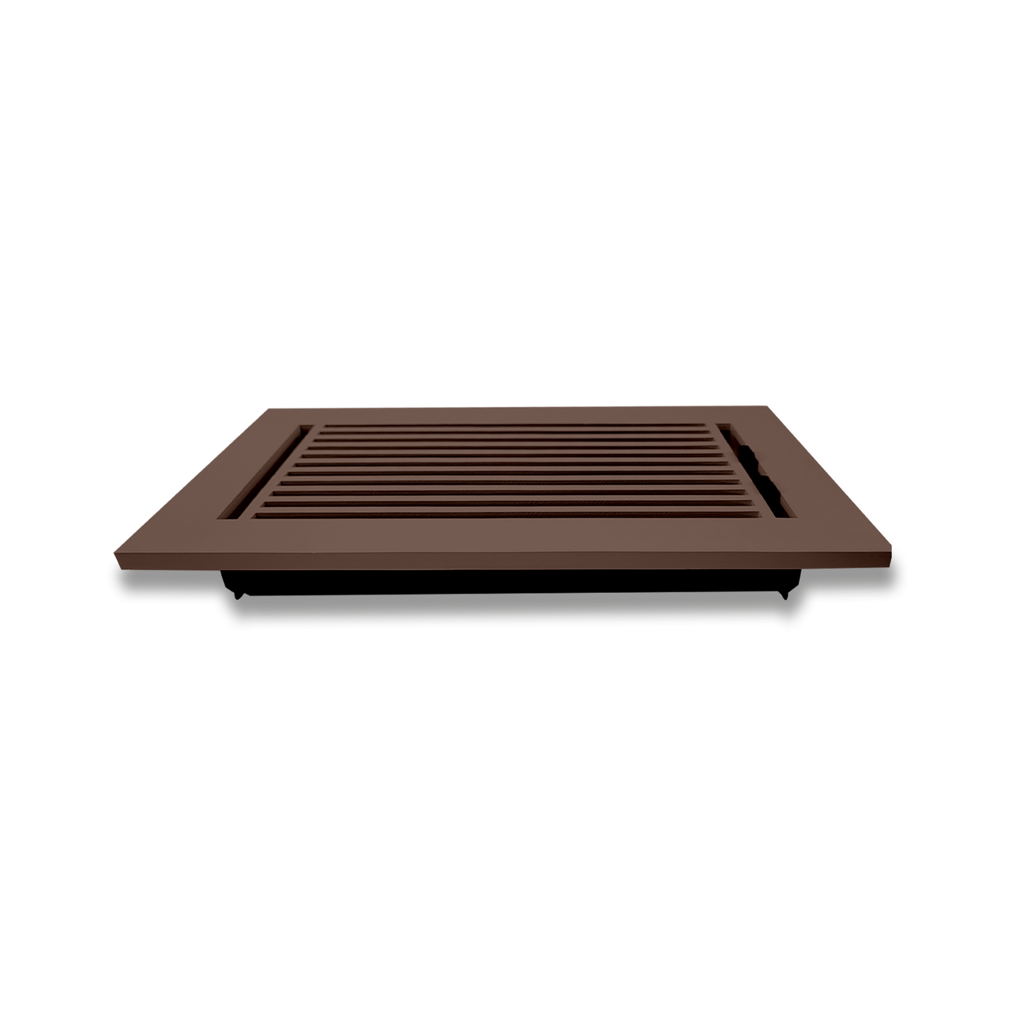 Floor Vent Cover / Register Size: 6” X 12” With Damper Top Faceplate Outer Size 8″ X 14”, Thickness 5 Mm, High-Quality Metal – Cast Aluminum Black Powder Coated Re-Paintable For Floors, Walls, And Ceilings – Modern Linear Design (VR 109)