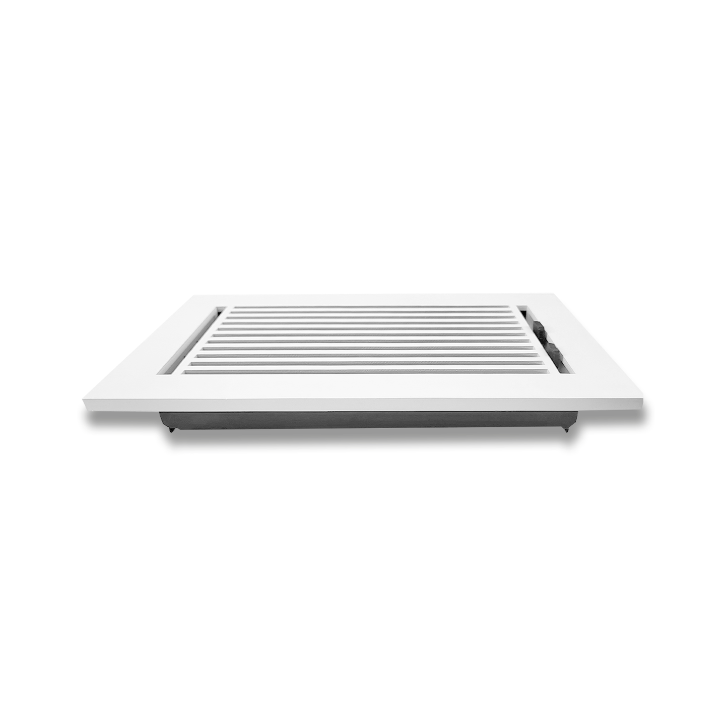 Floor Vent Cover / Register Size: 6” X 12” With Damper Top Faceplate Outer Size 8″ X 14”, Thickness 5 Mm, High-Quality Metal – Cast Aluminum Black Powder Coated Re-Paintable For Floors, Walls, And Ceilings – Modern Linear Design (VR 109)