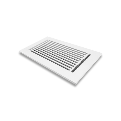 Floor Vent Cover / Register Size: 6” X 12” With Damper Top Faceplate Outer Size 8″ X 14”, Thickness 5 Mm, High-Quality Metal – Cast Aluminum Black Powder Coated Re-Paintable For Floors, Walls, And Ceilings – Modern Linear Design (VR 109)