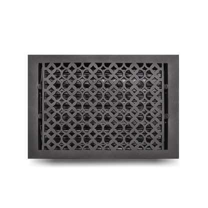 Cast Iron Floor Vent Cover / Register Size: 10” X 14” With Damper Top Faceplate Outer Size 11" X 15-1/2" Thickness 5 Mm, Handcrafted Tudor Mushroom Design (VR100)