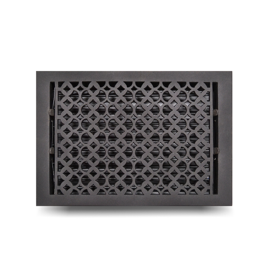 Cast Iron Floor Vent Cover / Register Size: 10” X 14” With Damper Top Faceplate Outer Size 11" X 15-1/2" Thickness 5 Mm, Handcrafted Tudor Mushroom Design (VR100)