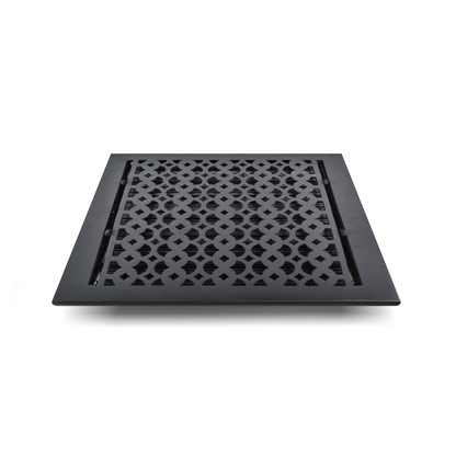 Cast Iron Floor Vent Cover / Register Size: 12” X 12” With Damper Top Faceplate Outer Size 13-1/2″ x 14″, Thickness 5 Mm, Handcrafted Tudor Mushroom Design (VR100)