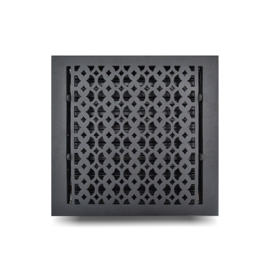 Cast Iron Floor Vent Cover / Register Size: 12” X 12” With Damper Top Faceplate Outer Size 13-1/2″ x 14″, Thickness 5 Mm, Handcrafted Tudor Mushroom Design (VR100)