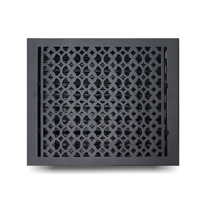 Cast Iron Floor Vent Cover / Register Size: 12” X 14” With Damper Top Faceplate Outer Size 13-1/4" X 15-3/4", Thickness 5 Mm, Handcrafted Tudor Mushroom Design (VR100)