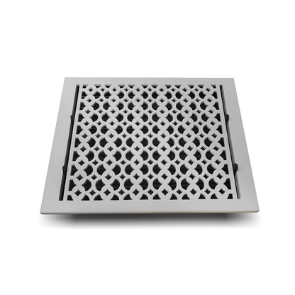 Cast Iron Floor Vent Cover / Register Size: 12” X 14” With Damper Top Faceplate Outer Size 13-1/4" X 15-3/4", Thickness 5 Mm, Handcrafted Tudor Mushroom Design (VR100)