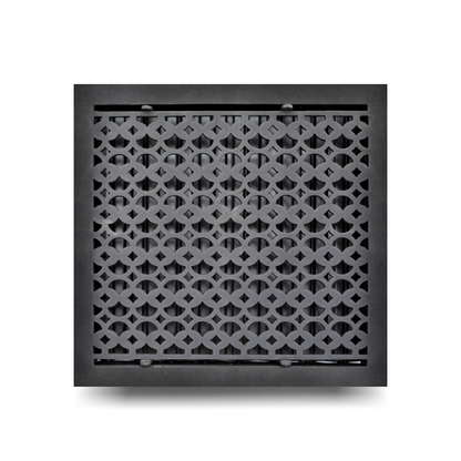 Cast Iron Floor Vent Cover / Register Size: 14” X 14” With Damper Top Faceplate Outer Size 14-1/4" X 15", Thickness 5 Mm, Handcrafted Tudor Mushroom Design (VR100)