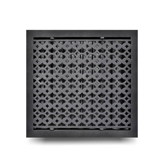 Cast Iron Floor Vent Cover / Register Size: 14” X 14” With Damper Top Faceplate Outer Size 14-1/4" X 15", Thickness 5 Mm, Handcrafted Tudor Mushroom Design (VR100)