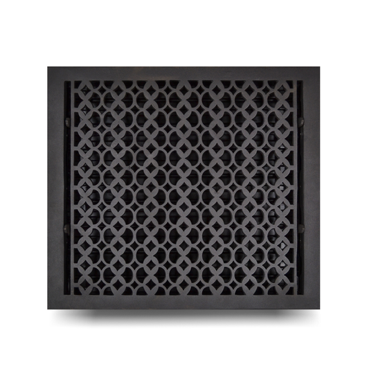 Cast Iron Floor Vent Cover / Register Size: 14” X 16” With Damper Top Faceplate Outer Size 16" X 15-1/2", Thickness 5 Mm, Handcrafted Tudor Mushroom Design (VR100)