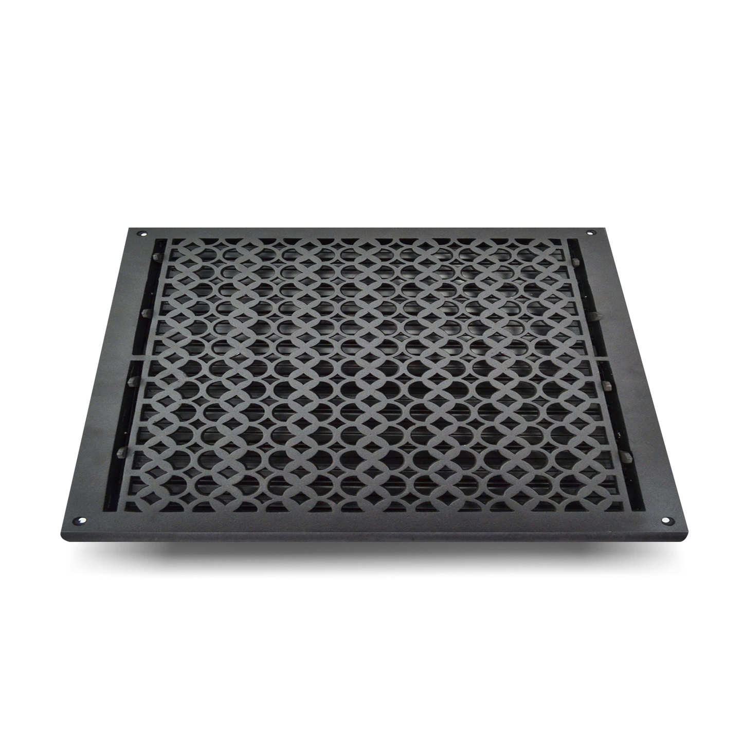 Cast Iron Floor Vent Cover / Register Size: 16” X 16” With Damper Top Faceplate Outer Size 17-1/2" X 18", Thickness 5 Mm, Handcrafted Tudor Mushroom Design (VR100)