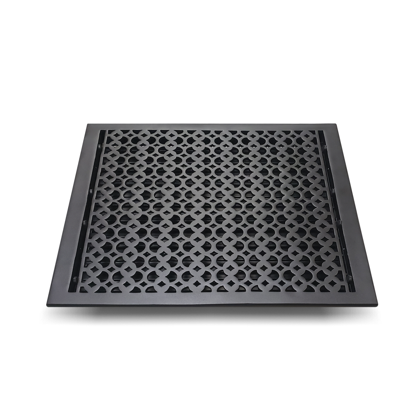 Cast Iron Floor Vent Cover / Register Size: 18” X 18” With Damper Top Faceplate Outer Size 19-1/2" X 20", Thickness 5 Mm, Handcrafted Tudor Mushroom Design (VR100)